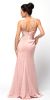 Double Spaghetti Straps Overlay Bodice Long Bridesmaid Dress back in Rose